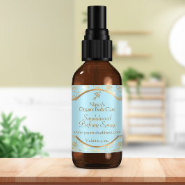 Hellblaue und goldfarbene Folienbeschichtung - Kos Quadratischer Aufkleber