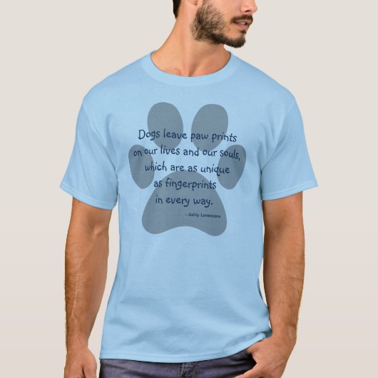 Hellblaue und graue T - Shirt-Hunde verlassen T-Shirt (Vorderseite)