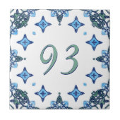 Hellblaue und grüne große Hausnummer Fliese (Vorderseite)