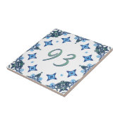 Hellblaue und grüne große Hausnummer Fliese (Seite)