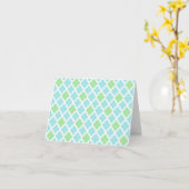 Hellblaue und grüne Note Card Karte (Gelbe Blume)