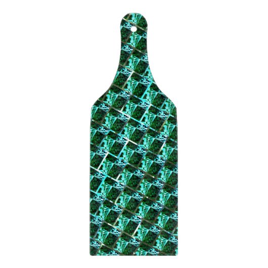 Hellblaue und grüne Rechtecke oder Ziegel-Effekt? Schneidebrett (Vorderseite)