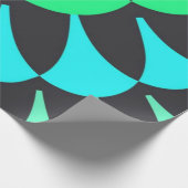 Hellblaue und grüne Skala Geschenkpapier (Ecke)