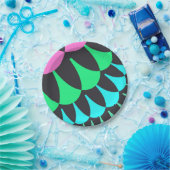 Hellblaue und grüne Skala Pappteller (Party)