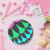 Hellblaue und grüne Skala Pappteller (Party)