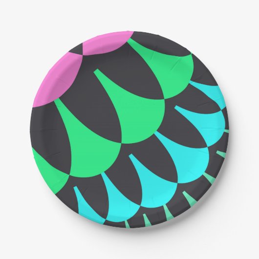 Hellblaue und grüne Skala Pappteller (Vorderseite)