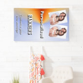 Hellblaue und orange Fotoschablone Banner (Insitu)