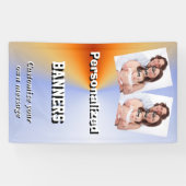 Hellblaue und orange Fotoschablone Banner (Horizontal)