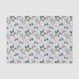 Hellblaue und rosa Blume Seidenpapier