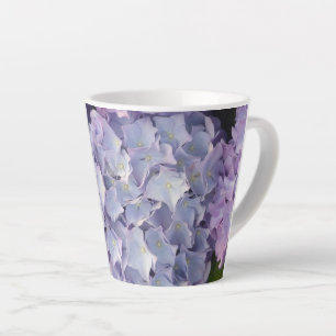 Hellblaue und rosa Hydrangea Latte-Tasse Milchtasse