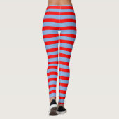 Hellblaue und rot gestreifte Leggings (Rückseite)