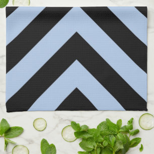 Hellblaue und schwarze Chevrons Küchentuch