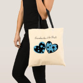 Hellblaue und schwarze Herz-Tasche Tragetasche (Vorderseite (Produkt))