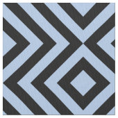 Hellblaue und schwarze Zickzacke u. Diamanten Stoff (Nahaufnahme)