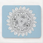 Hellblaue und weiße Blume Mousepad (Vorne)