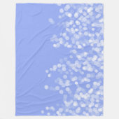 Hellblaue und weiße Bokeh-Lichter Fleecedecke (Vorderseite)
