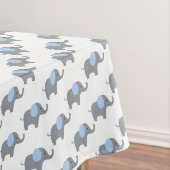 Hellblaue und weiße Elephant Baby Dusche Tischdecke (Beispiel)