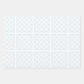 Hellblaue und weiße Fliesen Geschenkpapier Set (Vorderseite 2)