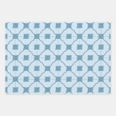 Hellblaue und weiße Fliesen Geschenkpapier Set (Vorderseite)