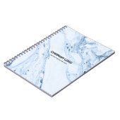Hellblaue und weiße Imitat mit Marmorboden Notizblock (Linke Seite)