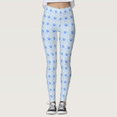 Hellblaue und weiße Leggings (Vorderseite)