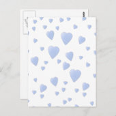 Hellblaue und weiße Liebe Herzmuster. Postkarte (Vorne/Hinten)
