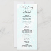 Hellblaue und weiße moderne Hochzeitsprogramme (Rückseite)