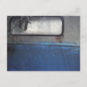 Hellblaue und weiße Oldtimer-LKW Postkarte