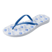 Hellblaue und weiße Paw Flip Flops Badesandalen (Schrägansicht)