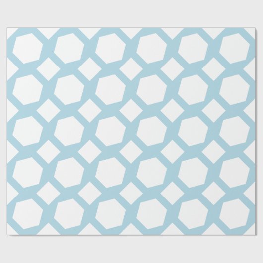 Hellblaue und weiße Polygone Geschenkpapier (Flach)