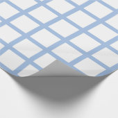 Hellblaue und weiße Quadrat-Packpapier Geschenkpapier (Ecke)