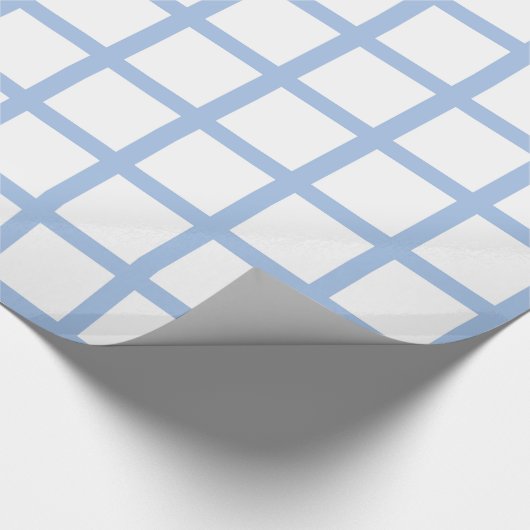 Hellblaue und weiße Quadrat-Packpapier Geschenkpapier (Ecke)