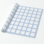 Hellblaue und weiße Quadrat-Packpapier Geschenkpapier (Ungerollt)