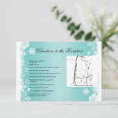 Hellblaue und weiße Schneeflocken-Hochzeitsrichtun Begleitkarte (Stehend Vorderseite)