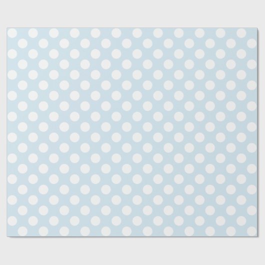 Hellblaue und weiße Tupfen Geschenkpapier (Flach)