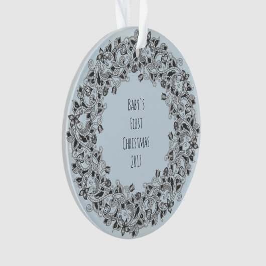 Hellblaue Verzierung des Weihnachten 2017 des Ornament (Vorderseite)