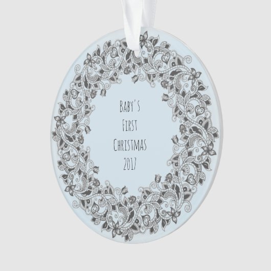 Hellblaue Verzierung des Weihnachten 2017 des Ornament (Vorderseite)