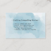 Hellblaue Wasserfarbe Visitenkarte (Rückseite)
