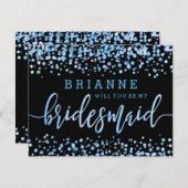 Hellblaue Wasserfarbe wirst du meine Bridesmaid se Einladung (Vorne/Hinten)