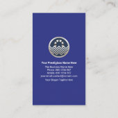 Hellblaue Wasserspiegel Silberpumpenfilter Visitenkarte (Rückseite)