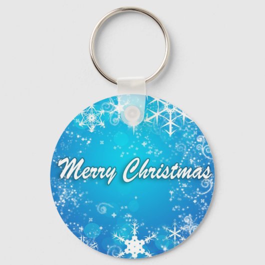 Hellblaue Weihnachten Schlüsselanhänger (Vorderseite)