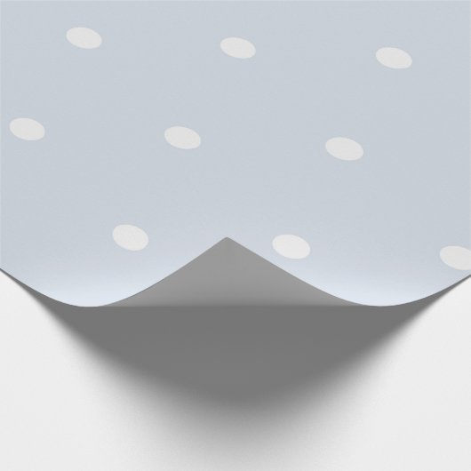 Hellblaue/weiße große Tupfen Geschenkpapier (Ecke)