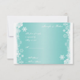 Hellblaue weiße Schneeflocke Hochzeitskarte RSVP Karte