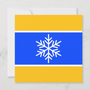 Hellblaue, weiße Streifen Nordic Snowflake Feiertagskarte