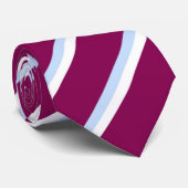 Hellblaue, weiße und kastanienbraune gestreifte krawatte (Gerollt)