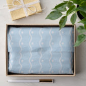 Hellblaue Wellen und Punktmuster Seidenpapier (Geschenk)