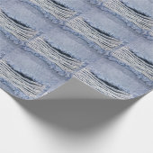 Hellblaue zerrissene Jeans-Textur Geschenkpapier (Ecke)