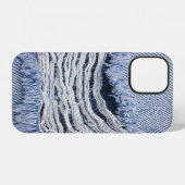 Hellblaue zerrissene Jeans-Textur iPhone Hülle (Rückseite (Horizontal))