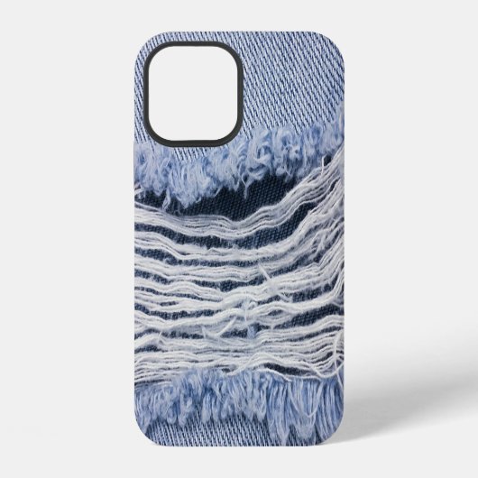 Hellblaue zerrissene Jeans-Textur iPhone Hülle (Rückseite)