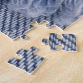Hellblaue zerrissene Jeans-Textur Puzzle (Seite)